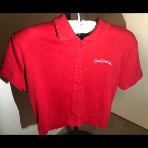 Collared California crop top